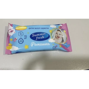 Изображение товара -  Волога Серветка “Summer fresh“ 15 л, ящ.-72шт.