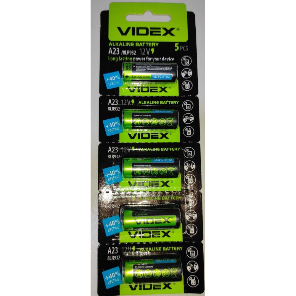 Батарейка VIDEX A23 Alkaline Блістер-5шт.