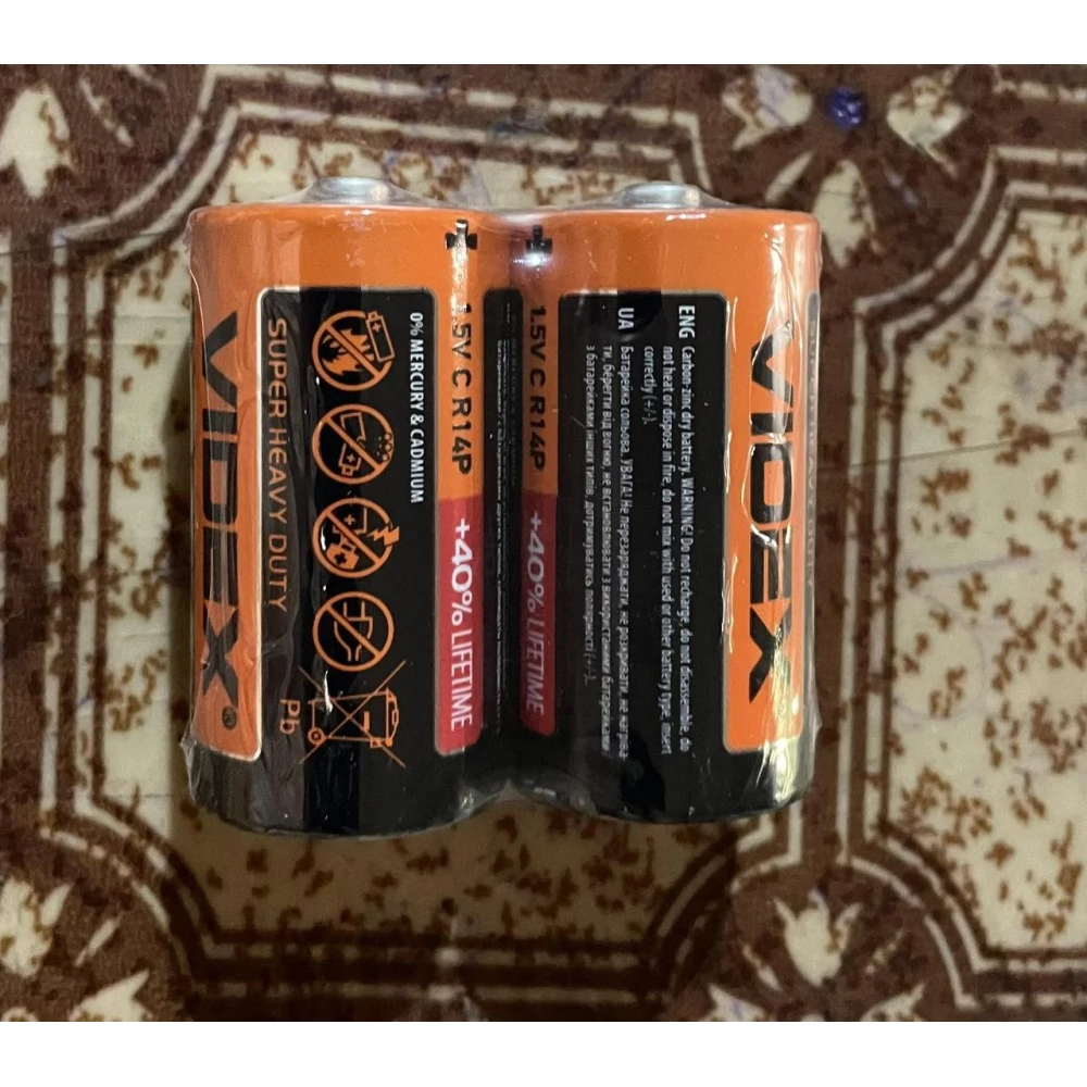 Батарейка Videx оранж R-14 уп.24 шт.