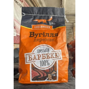 Изображение товара -  Вугілля деревне GREENWOOD 1,5 кг