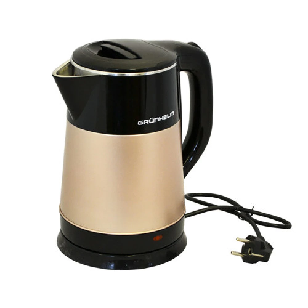 Електрочайник GRUNHELM EKS-1855SC (метал, колір шапанського) 2,5л, 1500-1800 Вт, дисковий