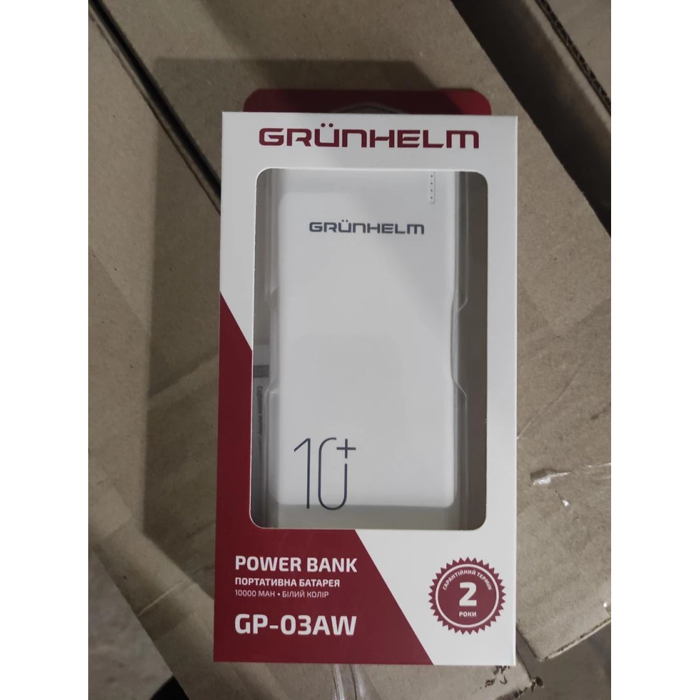 Power Bank Портативна батарея 10000mAh білий  Grunhelm GP-03 AW
