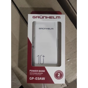 Изображение товара -  Power Bank Портативна батарея 10000mAh білий  Grunhelm GP-03 AW