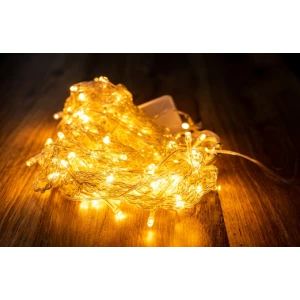 Изображение товара -  LED гірлянда LEBRON лінійна 10м,100LED жовта, IP20 прозорий кабель 15-18-23
