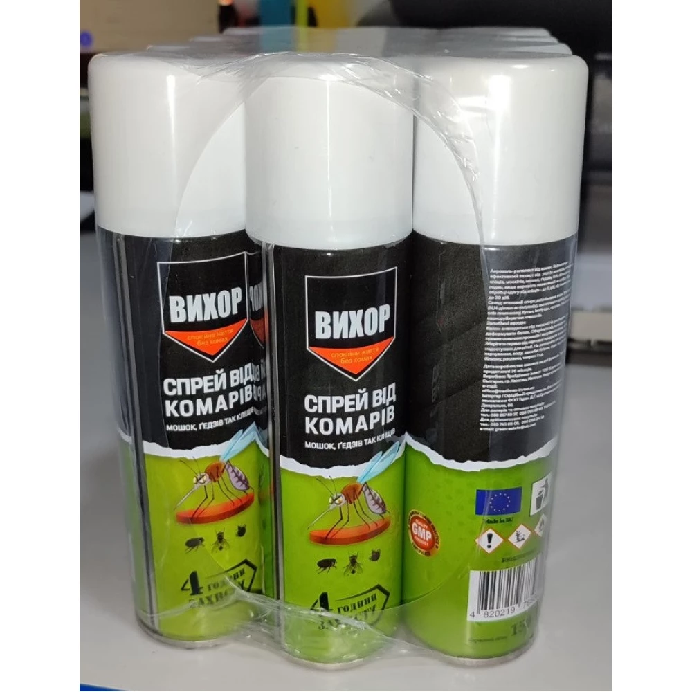 Аерозоль “Вихор“ від комарів та кліщів, гедзів 150мл на 4 години (12шт/ящ48)