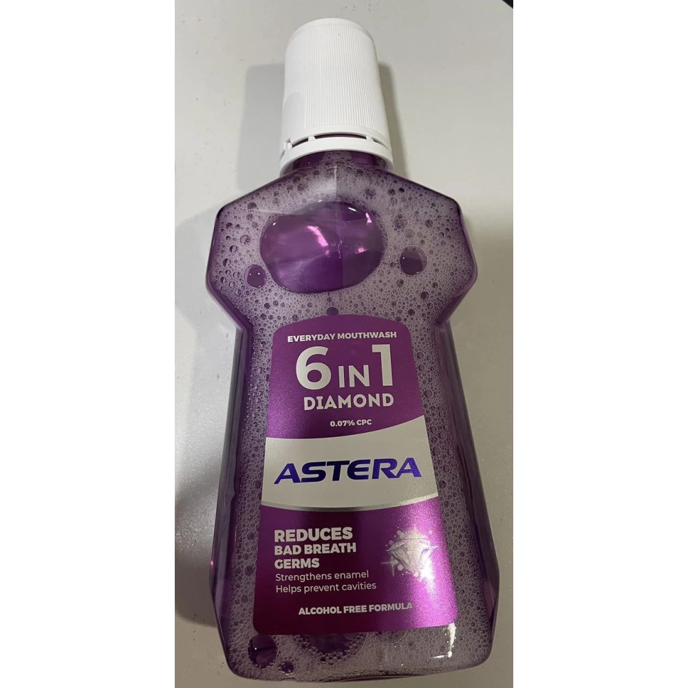 Ополіскувач для ротової порожнини Astera Diamond 6 в 1 300 мл.12шт ящ.