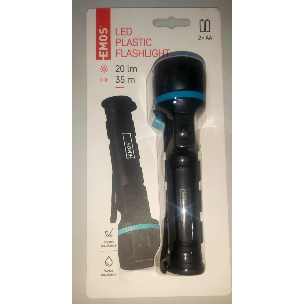 Ліхтарик Led  ручний чорний 3*20Lm. 2*AA 75-15-08